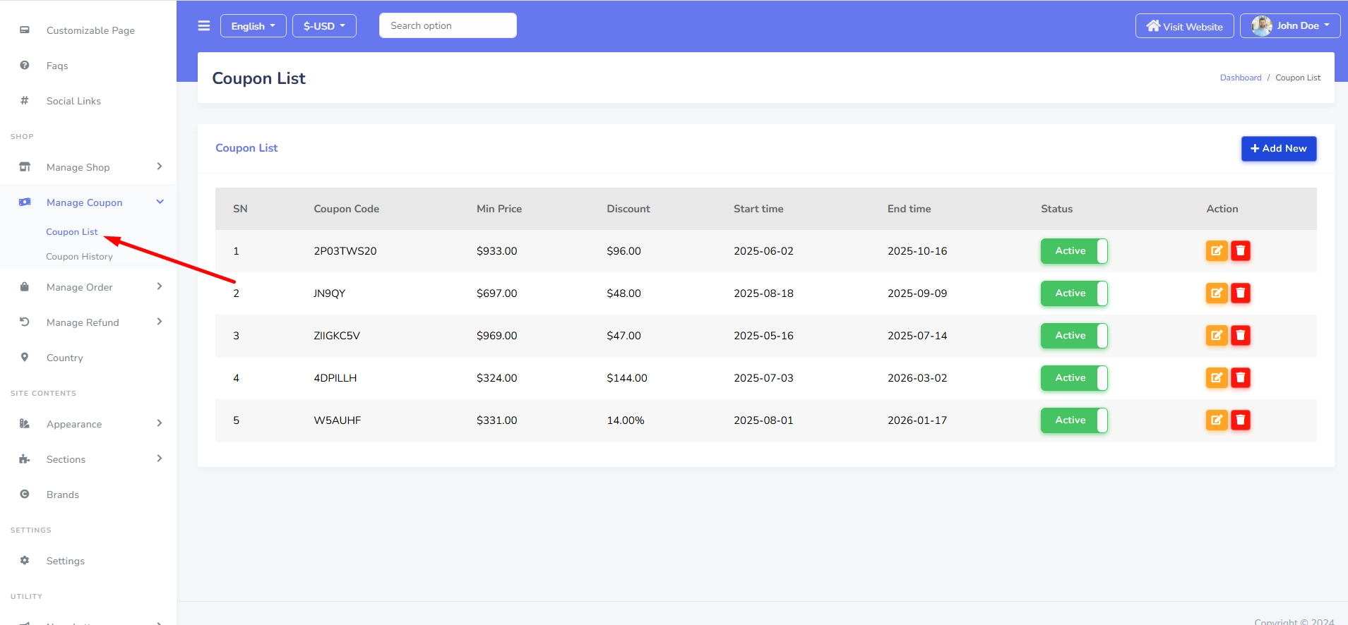 Category List