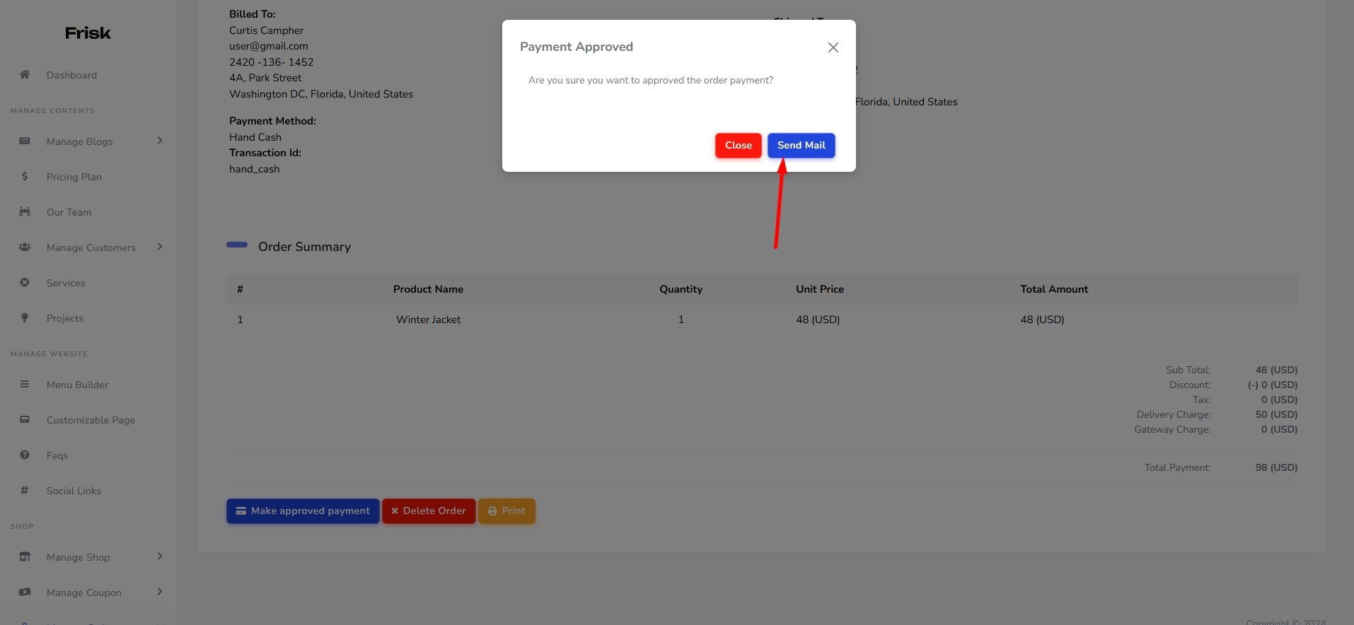 Update Rejected Payment