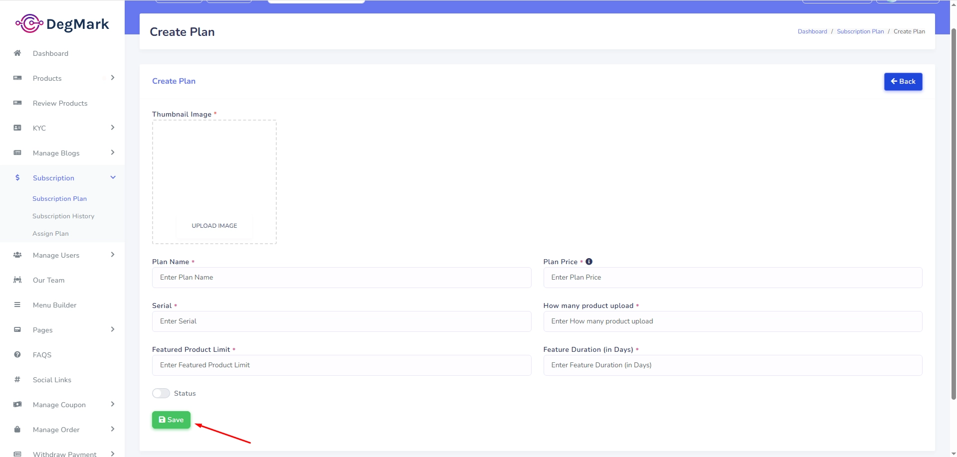 Create Category Form