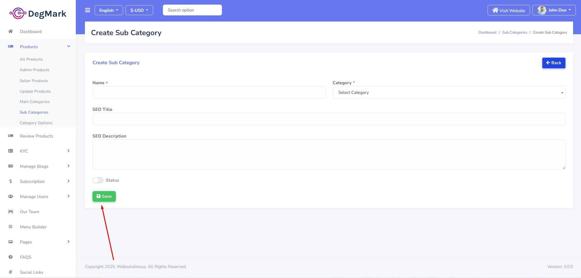 Create Category Form