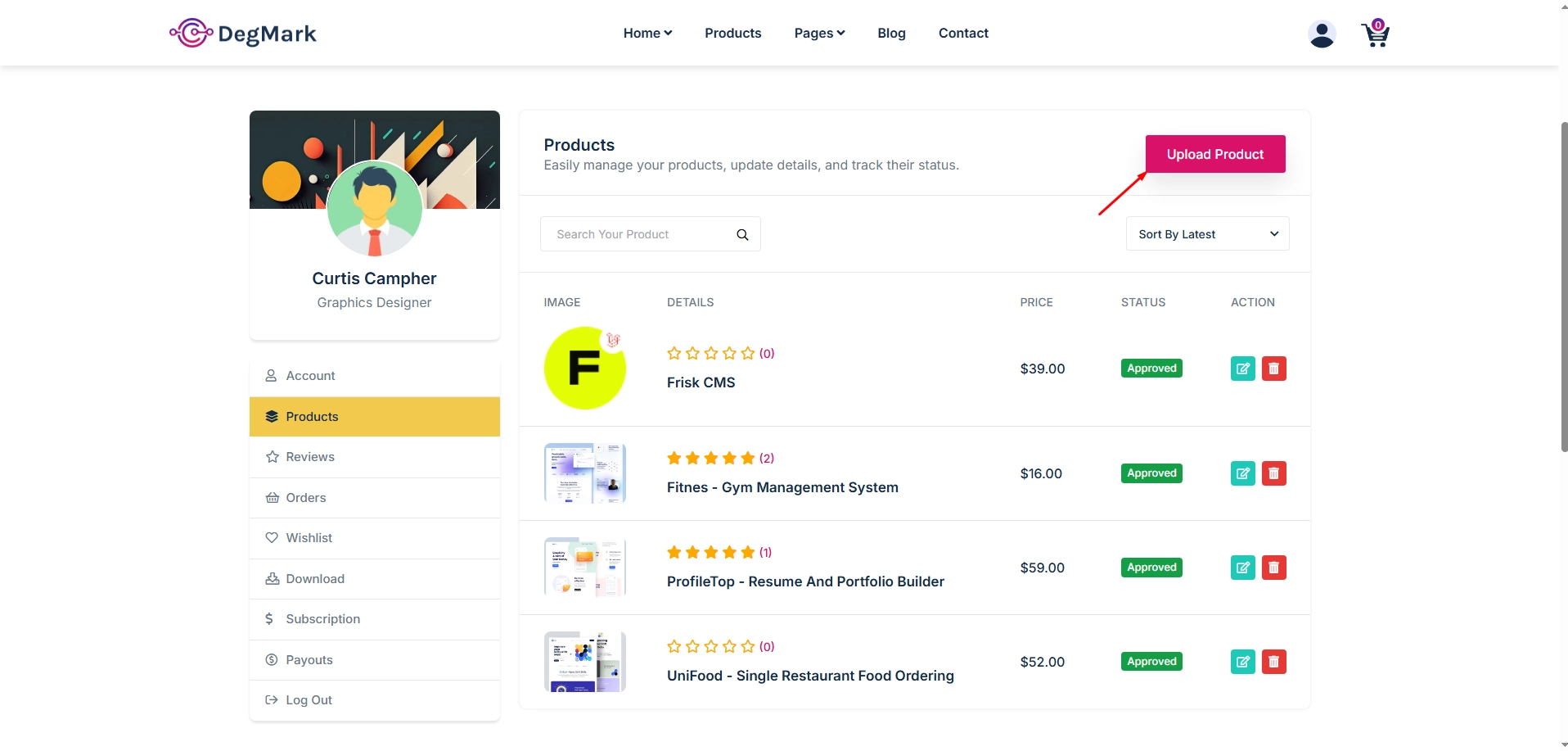 Upload Product from Dashboard